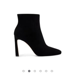 Vince Camuto Black Suede Square Toe Ankle Boot